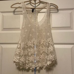 Ivory Crochet Racerback Tank